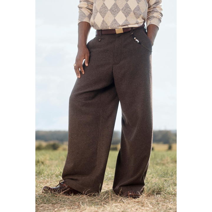 Широкие шерстяные брюки limited edition с цепью