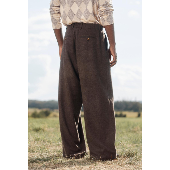 Широкие шерстяные брюки limited edition с цепью