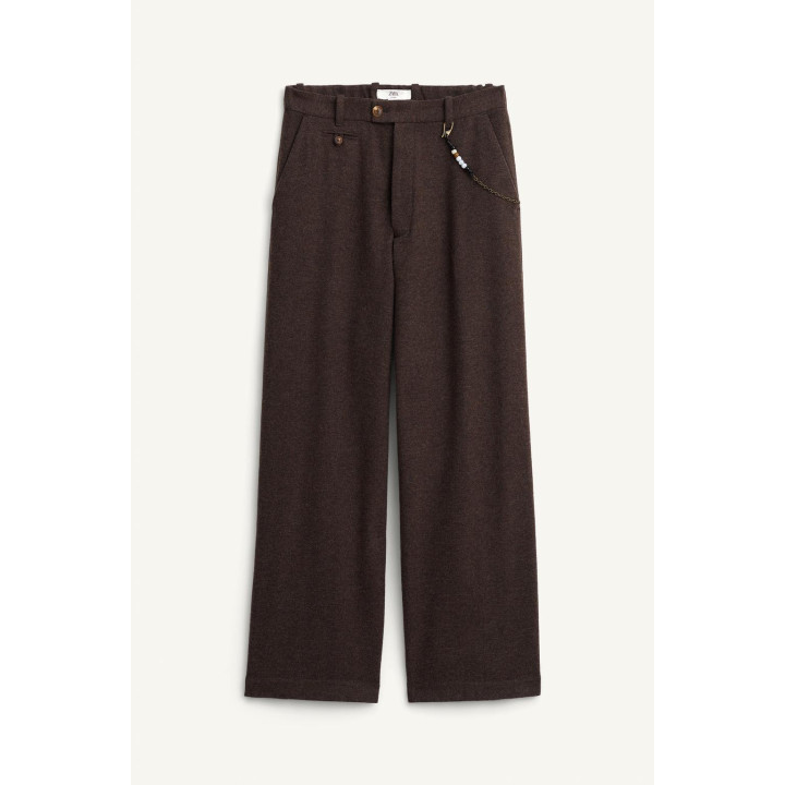 Широкие шерстяные брюки limited edition с цепью