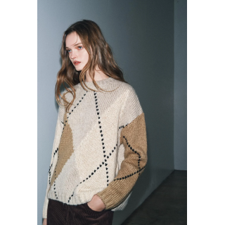 СВИТЕР С УЗОРОМ «РОМБЫ»