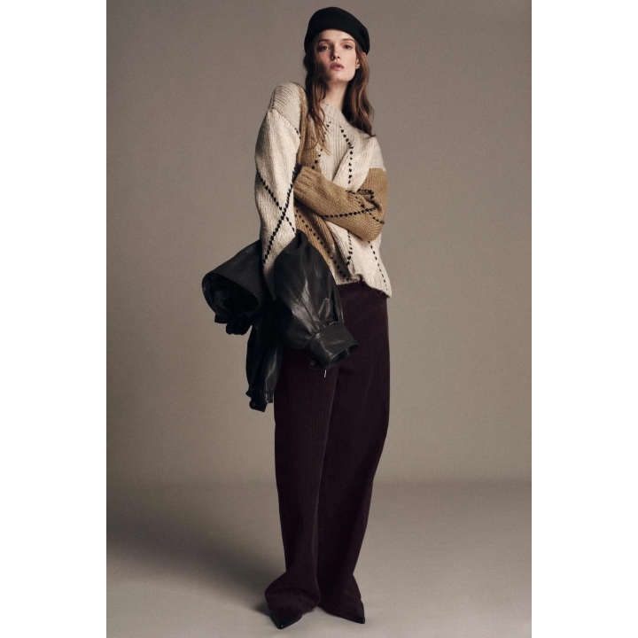 СВИТЕР С УЗОРОМ «РОМБЫ»