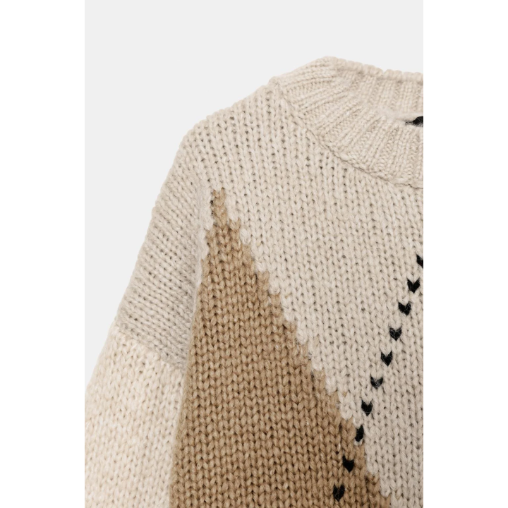 СВИТЕР С УЗОРОМ «РОМБЫ»