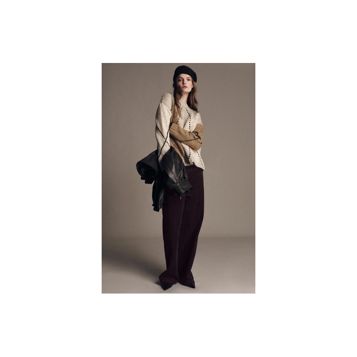 СВИТЕР С УЗОРОМ «РОМБЫ»