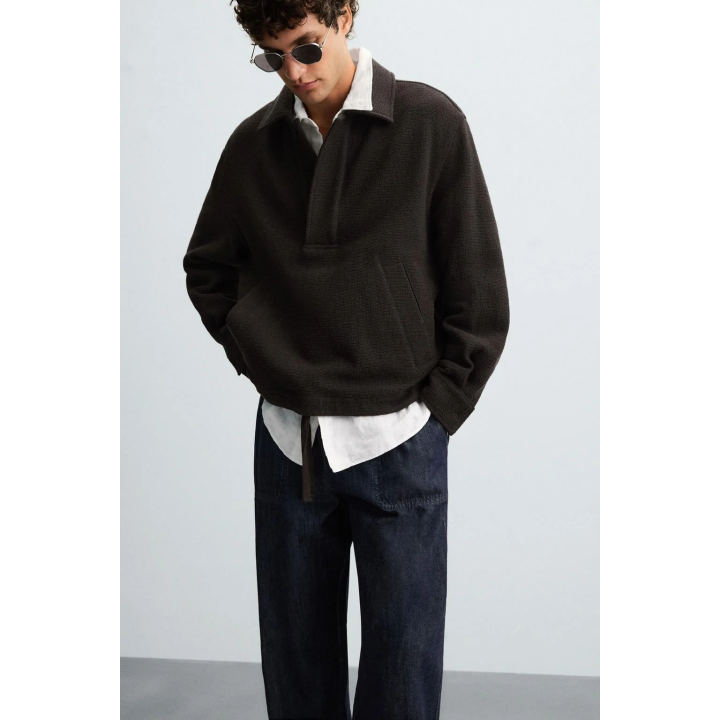 КУРТКА-РУБАШКА ПОЛО ИЗ ТКАНИ