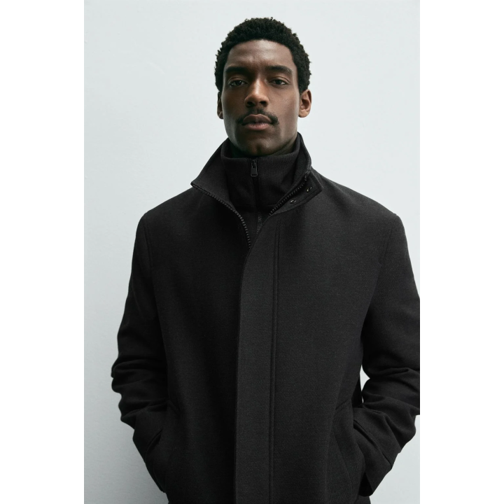 ПАЛЬТО СО СЪЕМНЫМ ВОРОТНИКОМ