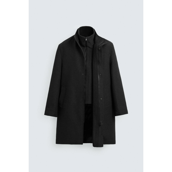 ПАЛЬТО СО СЪЕМНЫМ ВОРОТНИКОМ