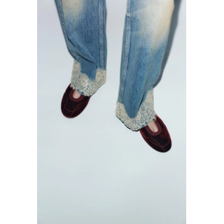 БАЛЕТКИ С ЭФФЕКТОМ ВЕЛЮРА И ПРОШИВКОЙ