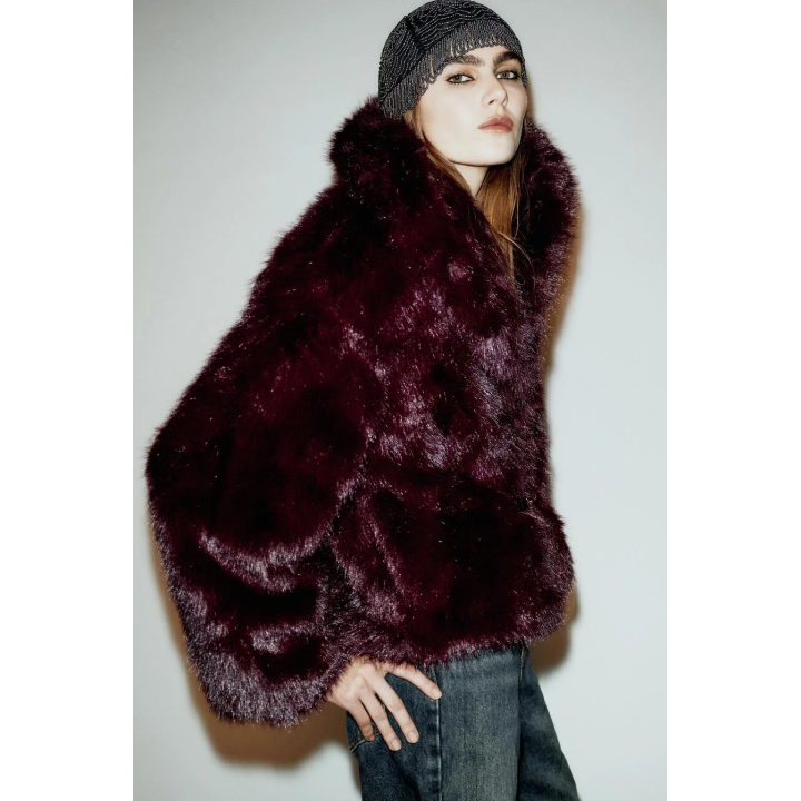 КУРТКА ИЗ ИСКУССТВЕННОГО МЕХА С ЗАСТЕЖКАМИ-ТОГГЛ