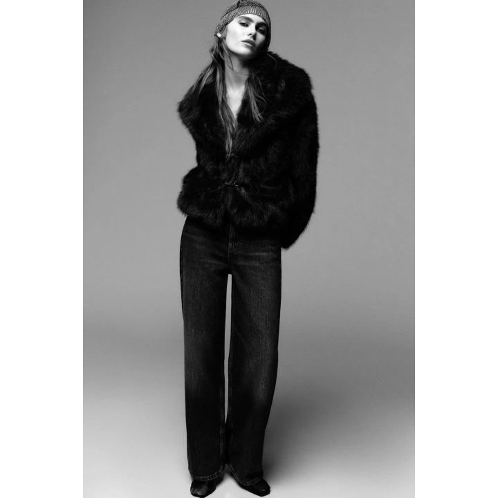 КУРТКА ИЗ ИСКУССТВЕННОГО МЕХА С ЗАСТЕЖКАМИ-ТОГГЛ