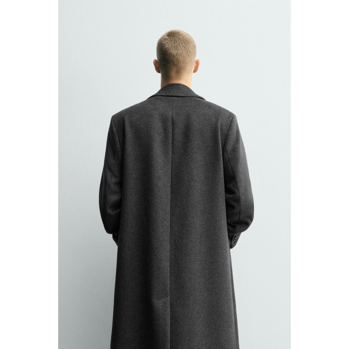 ДВУБОРТНОЕ ПАЛЬТО ИЗ СМЕСОВОЙ ШЕРСТИ