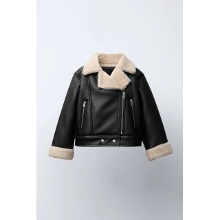 КУРТКА ИЗ ИСКУССТВЕННОЙ КОЖИ С ИСКУССТВЕННОЙ ОВЧИНОЙ