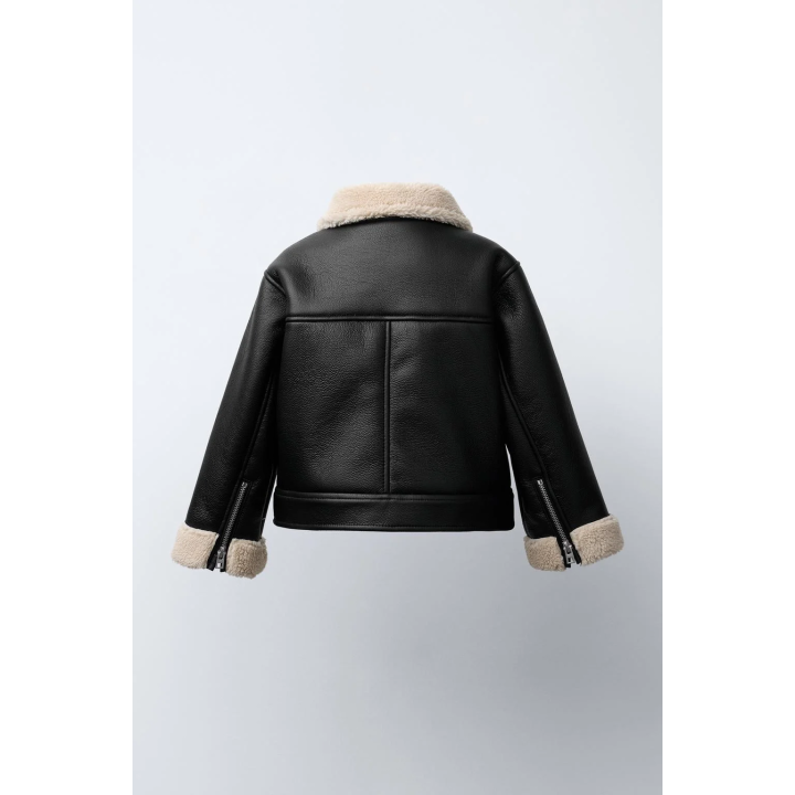 КУРТКА ИЗ ИСКУССТВЕННОЙ КОЖИ С ИСКУССТВЕННОЙ ОВЧИНОЙ