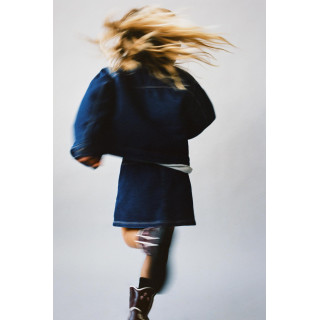 ДЖИНСОВАЯ ЮБКА С ВЫШИТЫМИ ЦВЕТАМИ