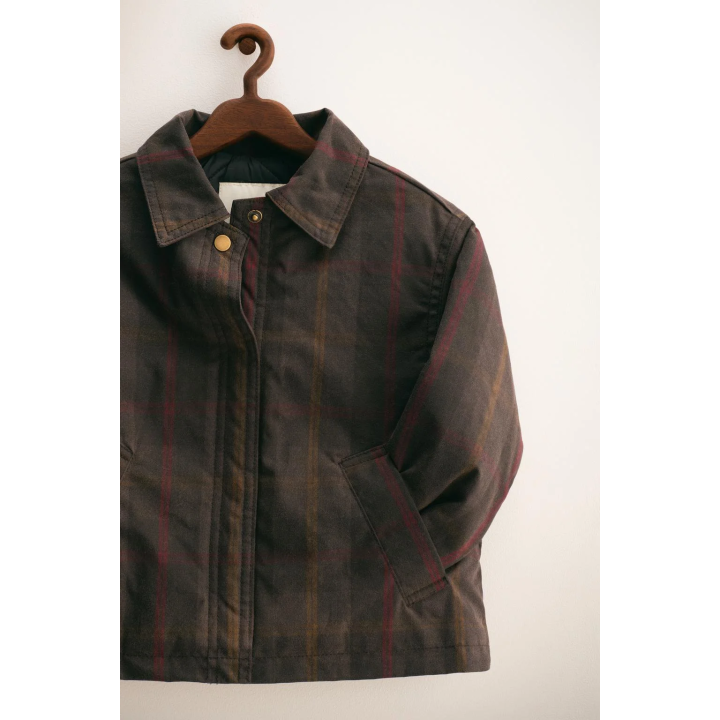 Куртка с клетчатым восковым покрытием zara timeless