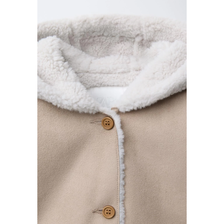 КУРТКА-ДУБЛЕНКА С КАПЮШОНОМ