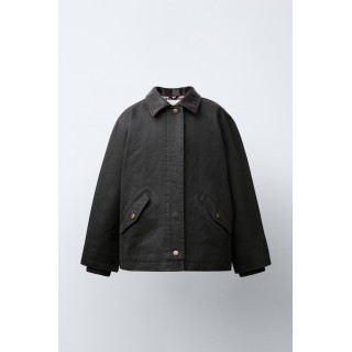 КУРТКА С ВОЩЕНЫМ ПОКРЫТИЕМ И ВОРОТНИКОМ ПОД КОЖУ