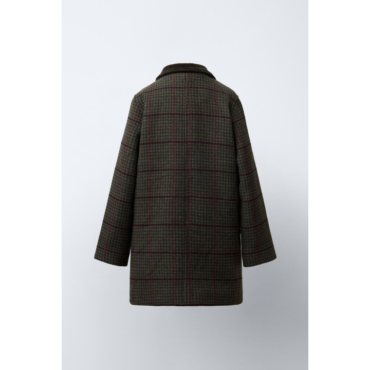 ПАЛЬТО ИЗ ШЕРСТЯНОЙ ТКАНИ В КЛЕТКУ