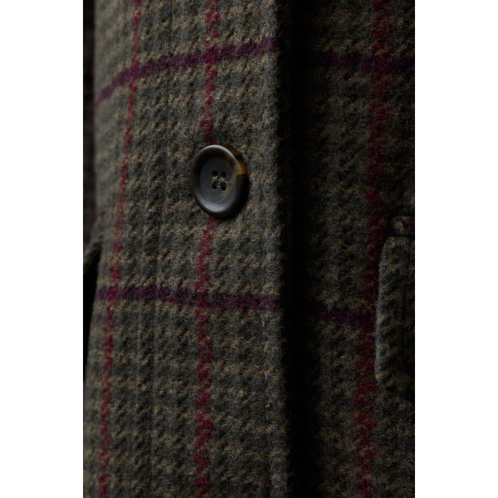 ПАЛЬТО ИЗ ШЕРСТЯНОЙ ТКАНИ В КЛЕТКУ