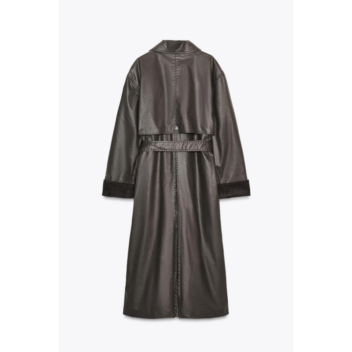 ВОЩЕНЫЙ ТРЕНЧ С ВЕЛЬВЕТОВЫМИ МАНЖЕТАМИ