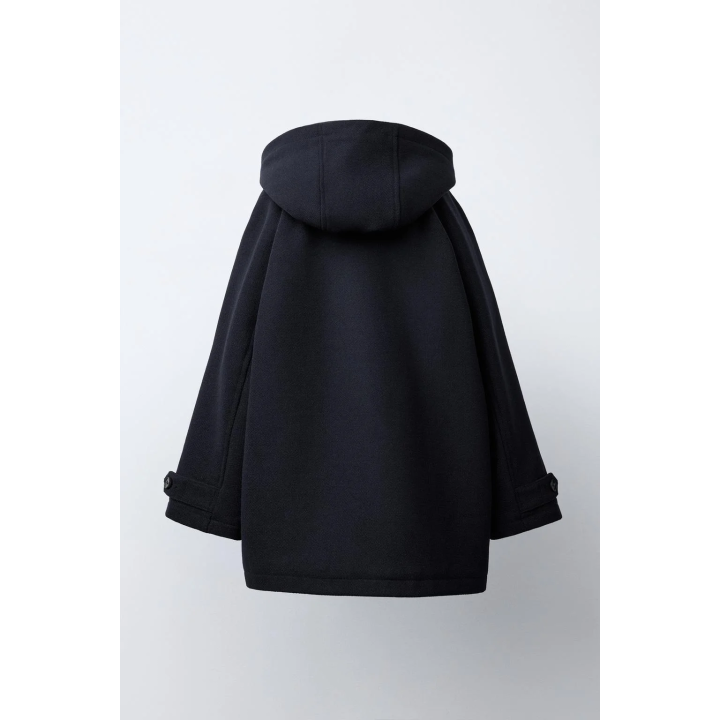 ПАЛЬТО ИЗ СИНТЕТИЧЕСКОЙ ШЕРСТИ С КАПЮШОНОМ