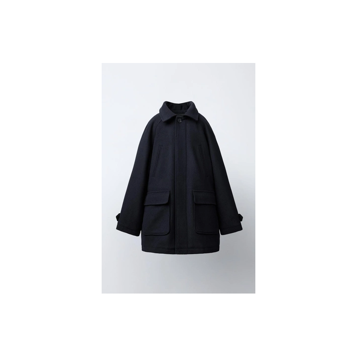 ПАЛЬТО ИЗ СИНТЕТИЧЕСКОЙ ШЕРСТИ С КАПЮШОНОМ