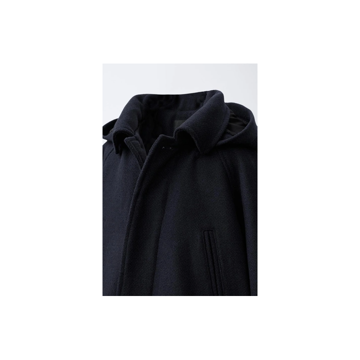 ПАЛЬТО ИЗ СИНТЕТИЧЕСКОЙ ШЕРСТИ С КАПЮШОНОМ