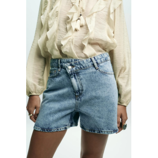 ДЖИНСОВЫЕ ШОРТЫ Z1975 С ВЫСОКОЙ ПОСАДКОЙ И ПЕРЕКРЕСТНОЙ ТАЛИЕЙ