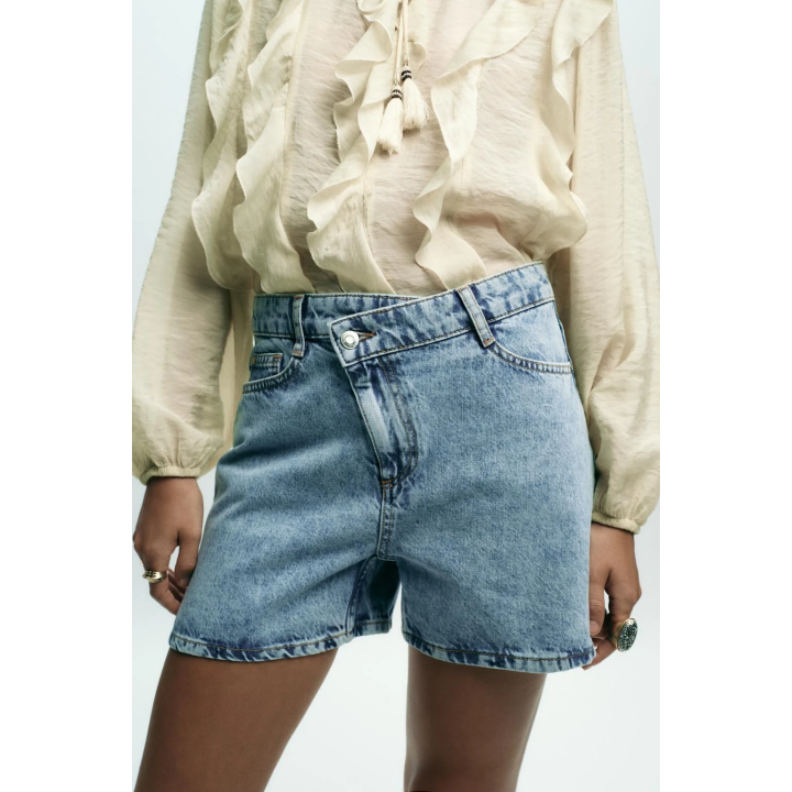 ДЖИНСОВЫЕ ШОРТЫ Z1975 С ВЫСОКОЙ ПОСАДКОЙ И ПЕРЕКРЕСТНОЙ ТАЛИЕЙ