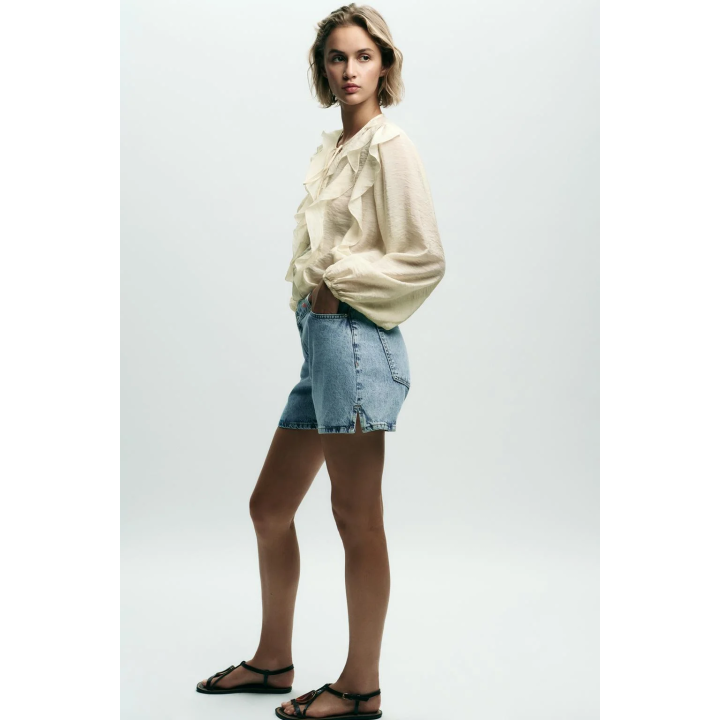 ДЖИНСОВЫЕ ШОРТЫ Z1975 С ВЫСОКОЙ ПОСАДКОЙ И ПЕРЕКРЕСТНОЙ ТАЛИЕЙ