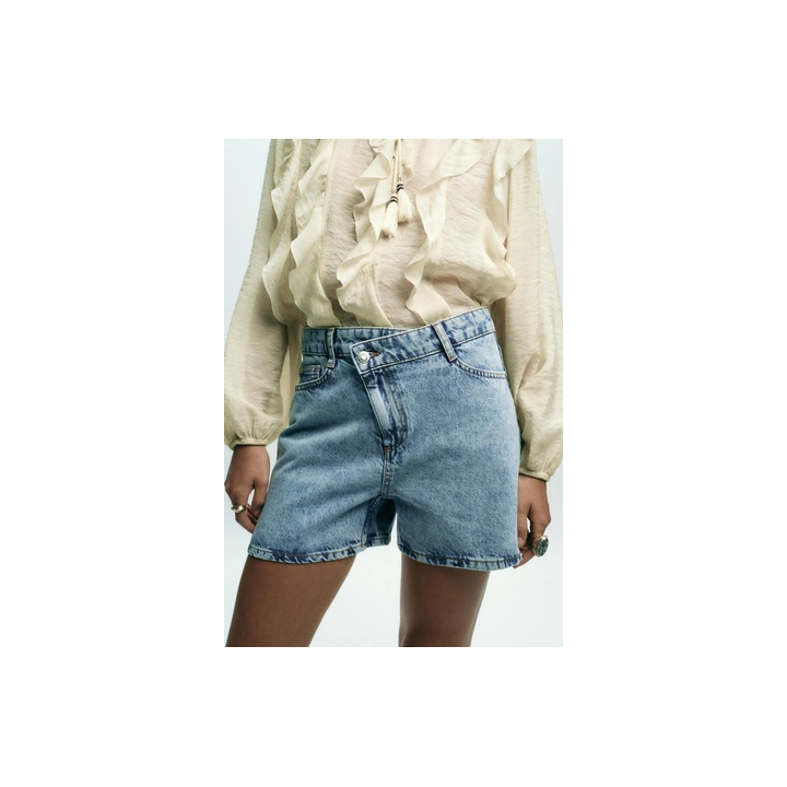 ДЖИНСОВЫЕ ШОРТЫ Z1975 С ВЫСОКОЙ ПОСАДКОЙ И ПЕРЕКРЕСТНОЙ ТАЛИЕЙ