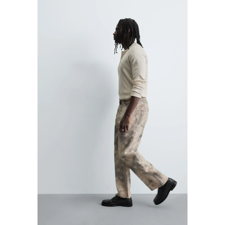 Брюки свободного кроя с абстрактным принтом