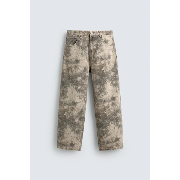 Брюки свободного кроя с абстрактным принтом