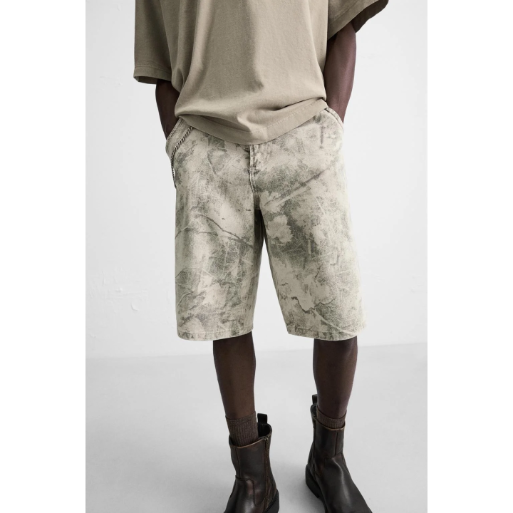 ШОРТЫ RELAXED FIT С АБСТРАКТНЫМ ПРИНТОМ