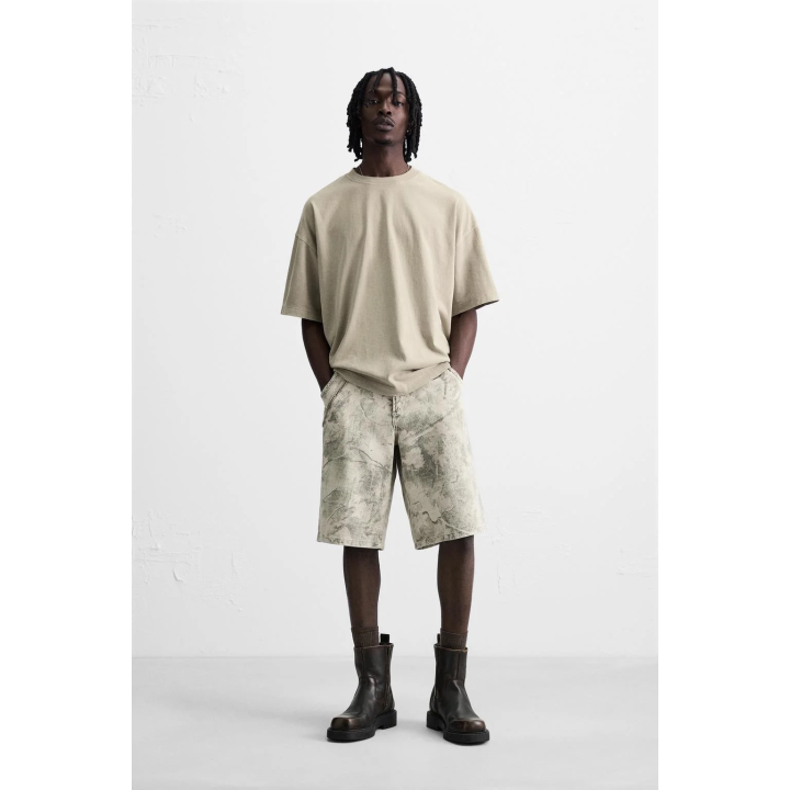 ШОРТЫ RELAXED FIT С АБСТРАКТНЫМ ПРИНТОМ