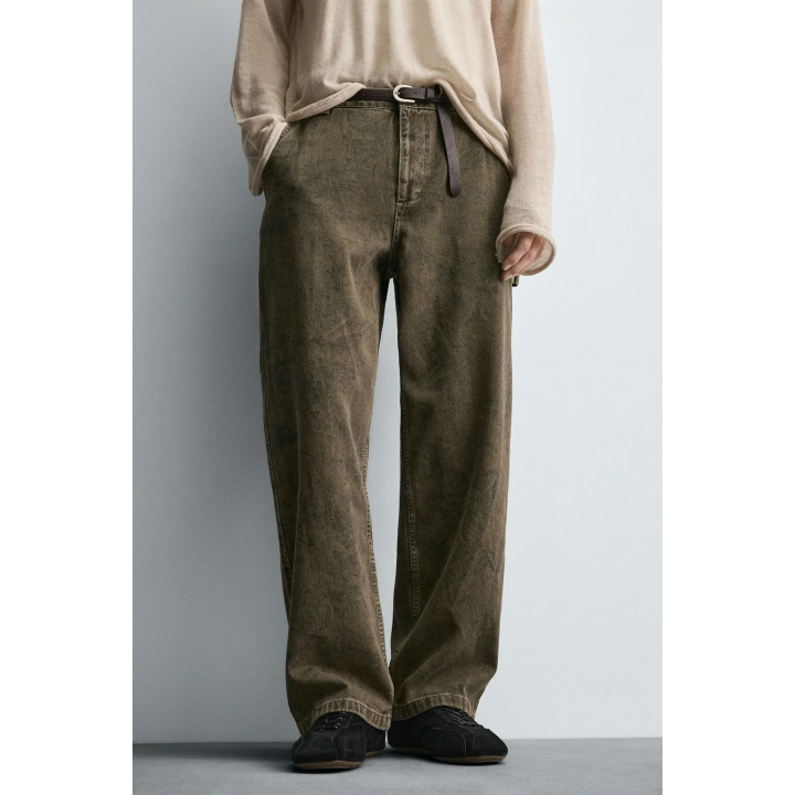 БРЮКИ КАРГО ИЗ ТКАНИ С АБСТРАКТНЫМ ПРИНТОМ