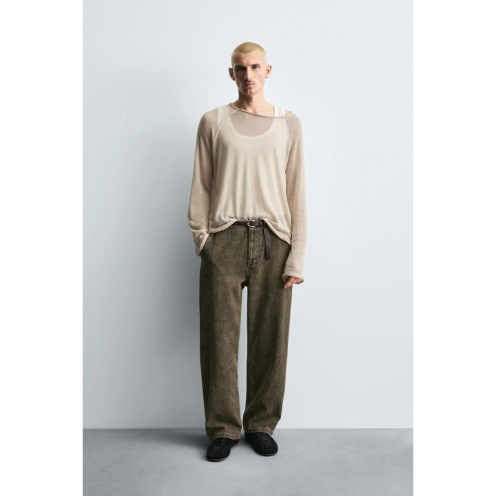 БРЮКИ КАРГО ИЗ ТКАНИ С АБСТРАКТНЫМ ПРИНТОМ