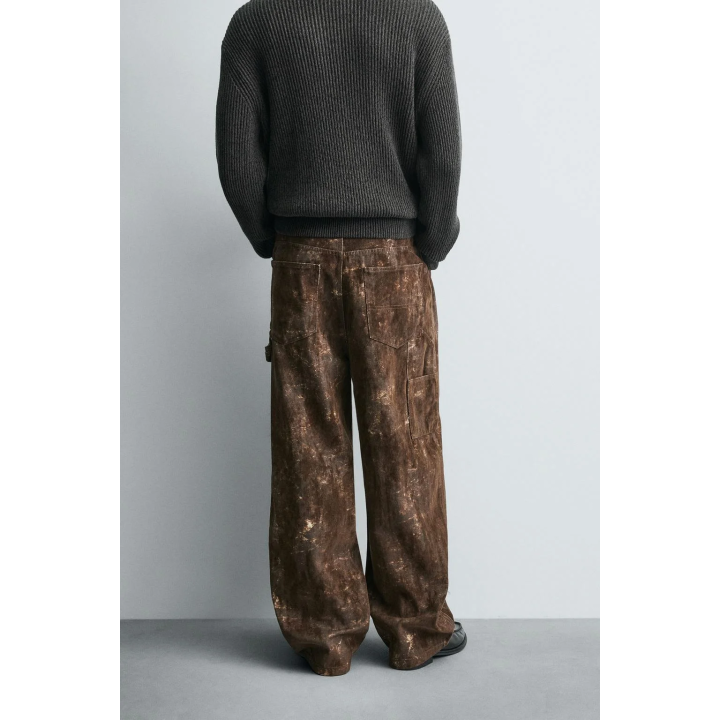 Брюки-карпентер с абстрактным принтом