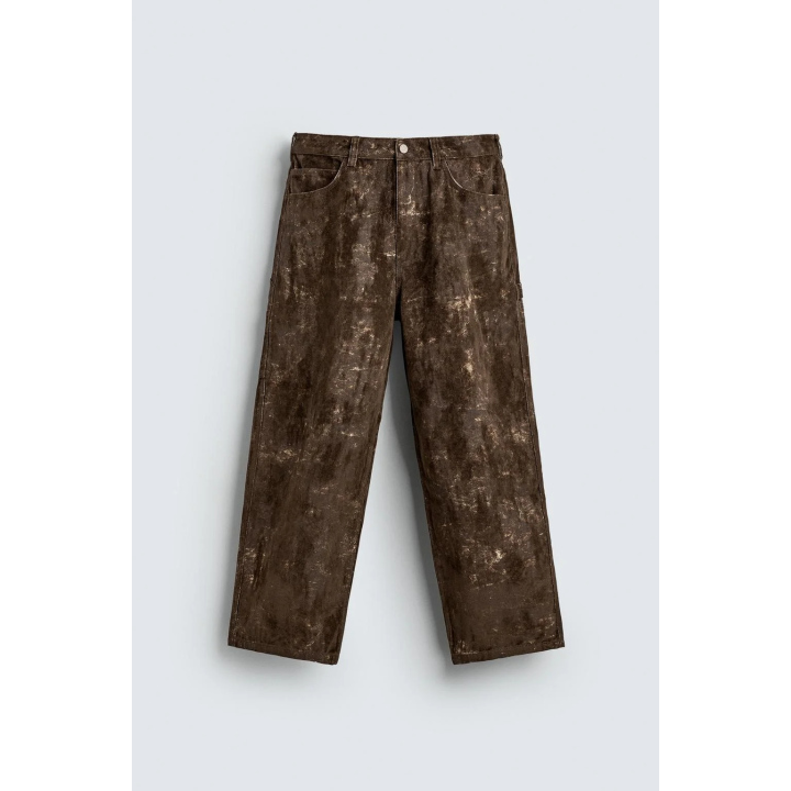 Брюки-карпентер с абстрактным принтом