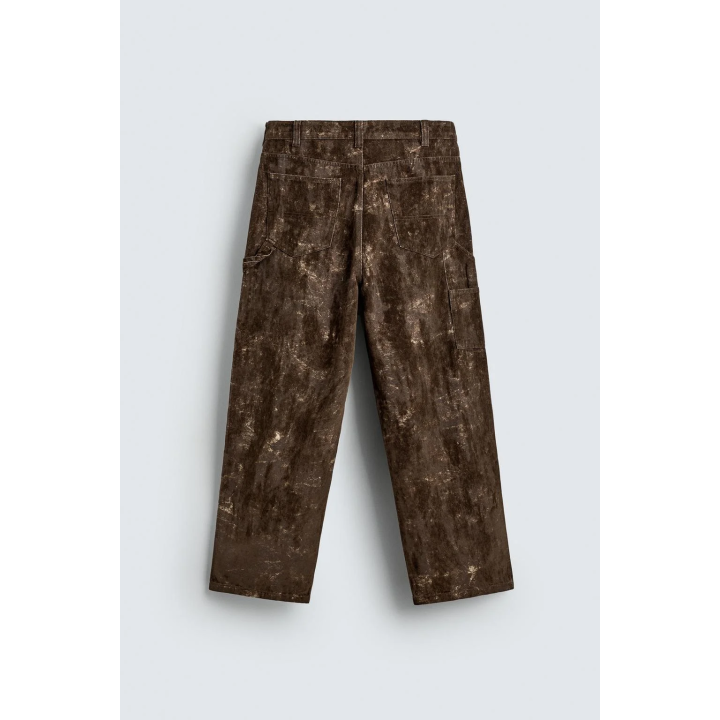 Брюки-карпентер с абстрактным принтом