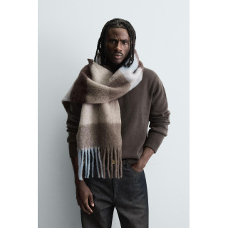 ШАРФ В КЛЕТКУ С БАХРОМОЙ