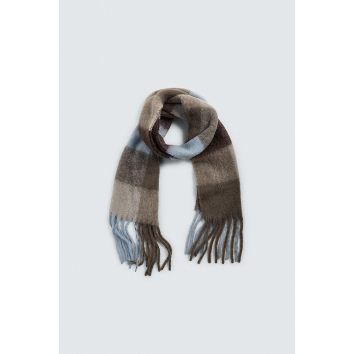 ШАРФ В КЛЕТКУ С БАХРОМОЙ