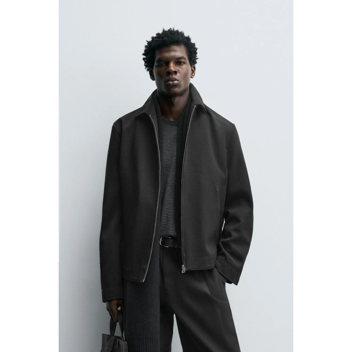 КУРТКА ИЗ ТКАНИ С ФАКТУРНЫМ РИСУНКОМ И МОЛНИЕЙ