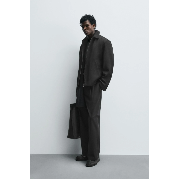 КУРТКА ИЗ ТКАНИ С ФАКТУРНЫМ РИСУНКОМ И МОЛНИЕЙ