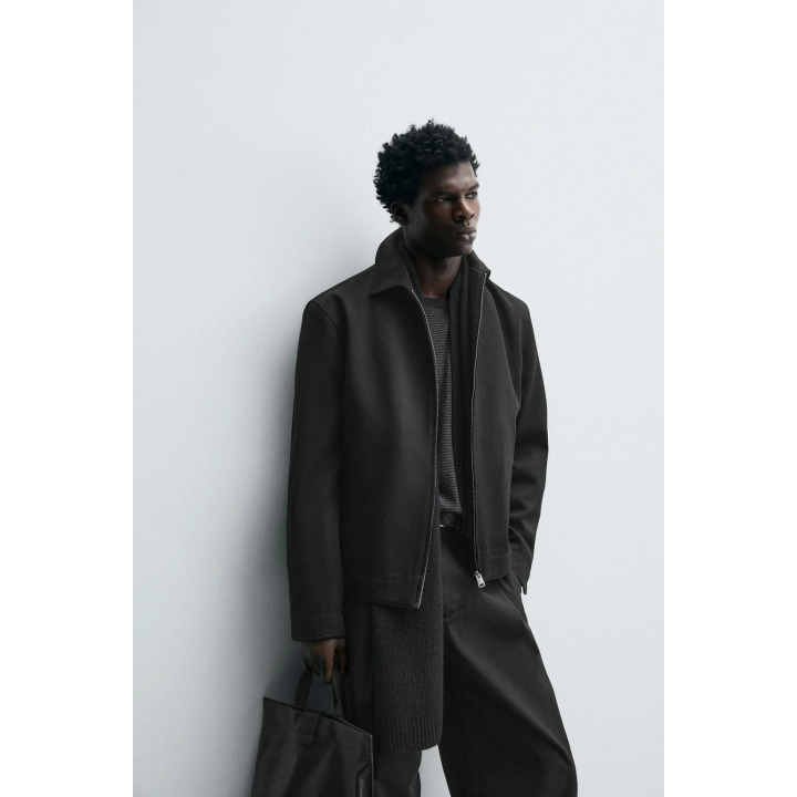 КУРТКА ИЗ ТКАНИ С ФАКТУРНЫМ РИСУНКОМ И МОЛНИЕЙ