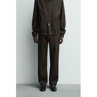 БРЮКИ ИЗ РЕЛЬЕФНОЙ ШЕРСТИ И ХЛОПКА