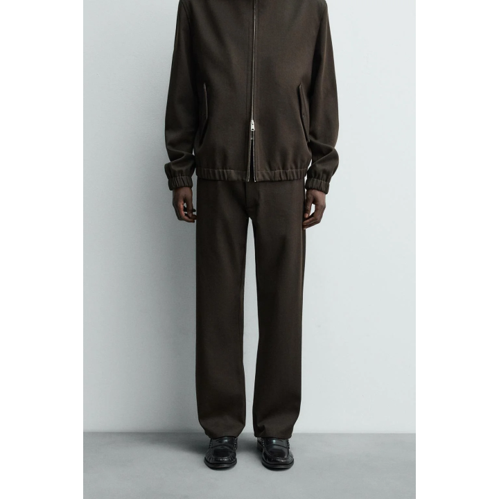 БРЮКИ ИЗ РЕЛЬЕФНОЙ ШЕРСТИ И ХЛОПКА