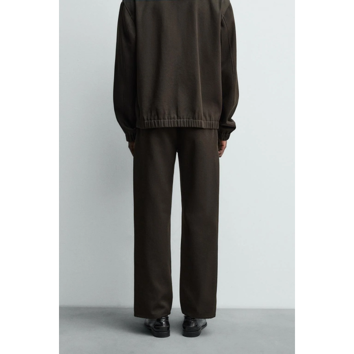 БРЮКИ ИЗ РЕЛЬЕФНОЙ ШЕРСТИ И ХЛОПКА