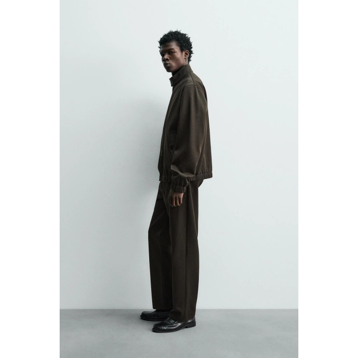 БРЮКИ ИЗ РЕЛЬЕФНОЙ ШЕРСТИ И ХЛОПКА