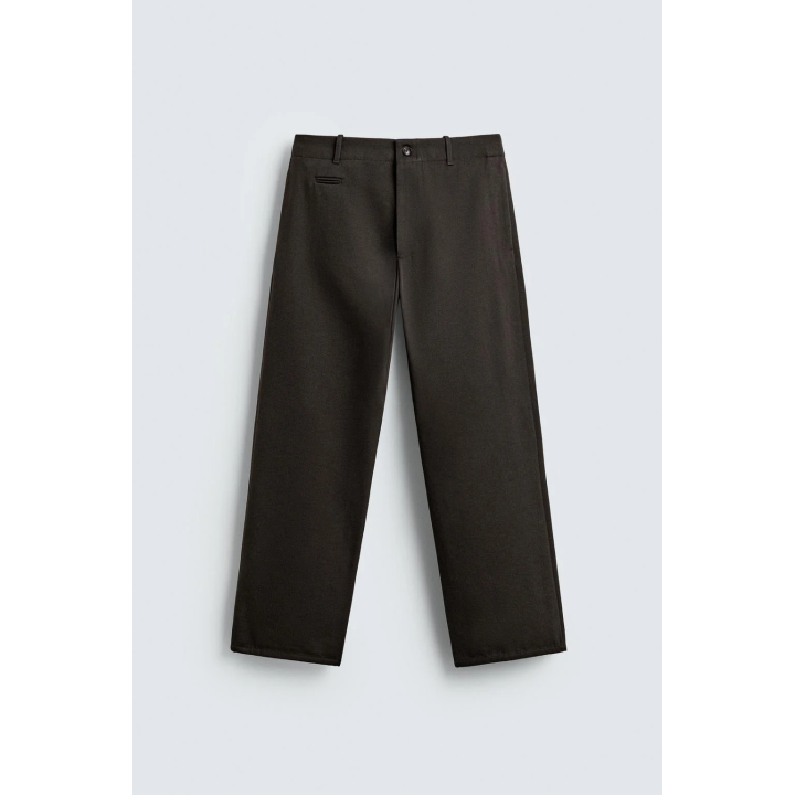 БРЮКИ ИЗ РЕЛЬЕФНОЙ ШЕРСТИ И ХЛОПКА