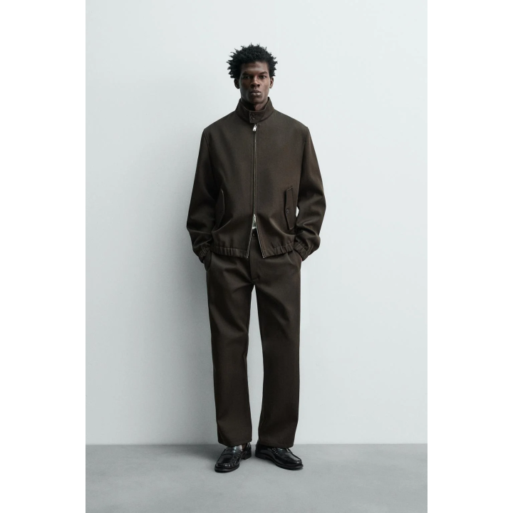 БРЮКИ ИЗ РЕЛЬЕФНОЙ ШЕРСТИ И ХЛОПКА